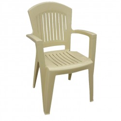 Καρέκλα πλαστική Αθηνά με μπράτσα μπεζ 59x59x89cm ΚΩΔ.0179